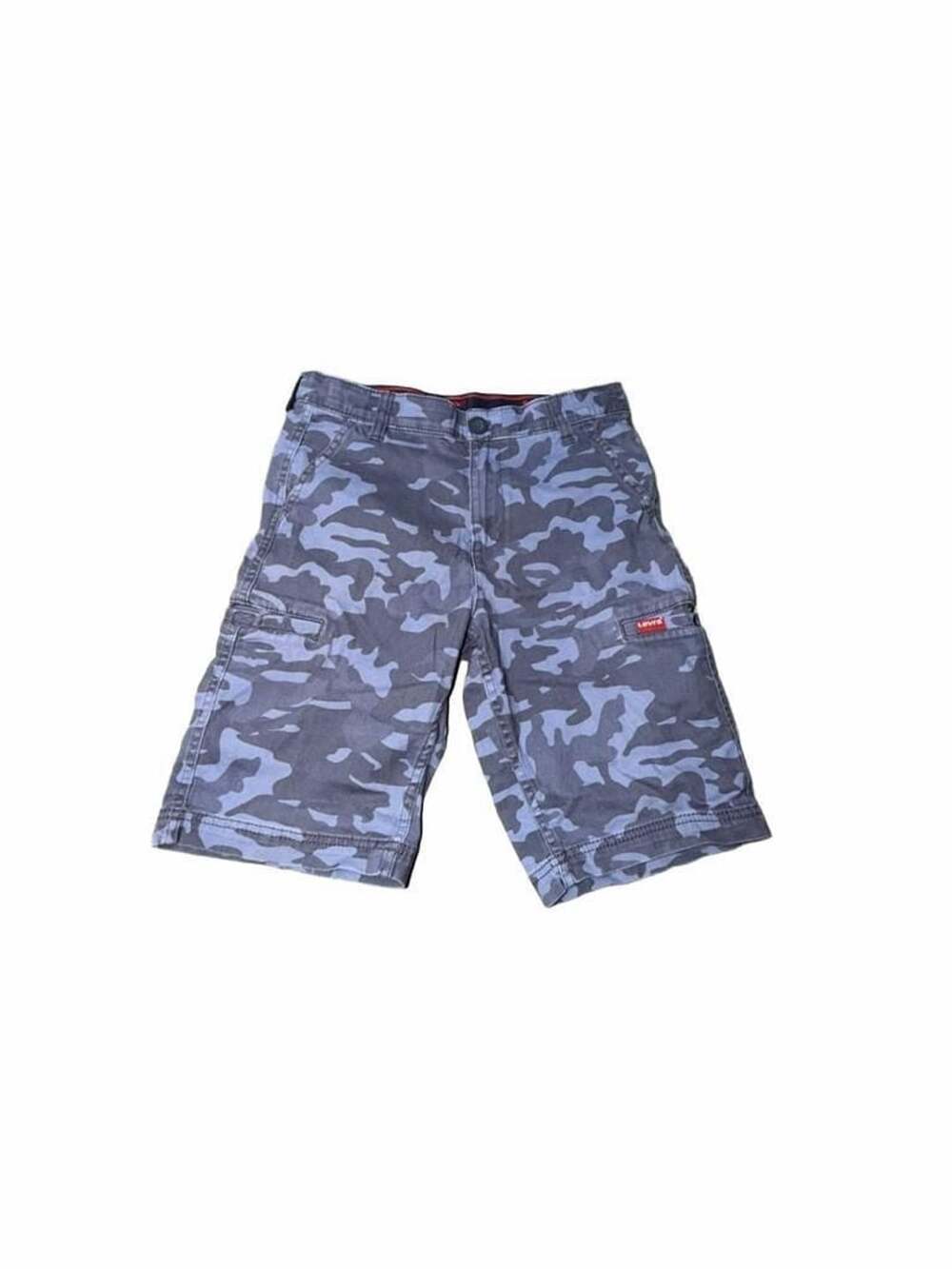 Levi's Youth Blue Camo Cargo Shorts Boys Size 14 Adjustable Waist
